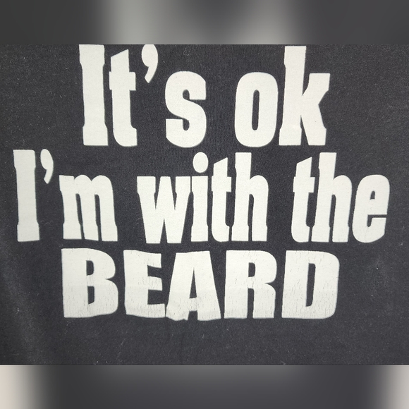 BELLA + CANVAS I'M WITH THE BEARD WOMEN'S TSHIRT SMALL BLACK - Picture 2 of 8